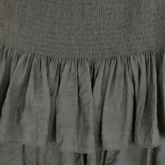 Rebecca Minkoff Olive Green Smocked Mini Skirt Size Large - Picture 4 of 10